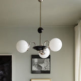 Modern White Glass Globe Chandelier For Bedroom Lighting