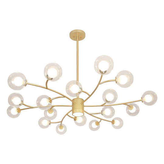 Contemporary Clear Glass Globe Chandelier For Living Room Ceiling