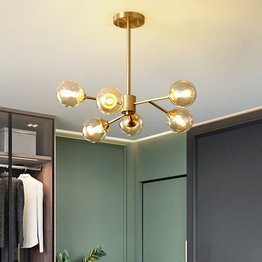 Modern Glass Globe Chandelier For Living Room - Elegant Suspension Lighting