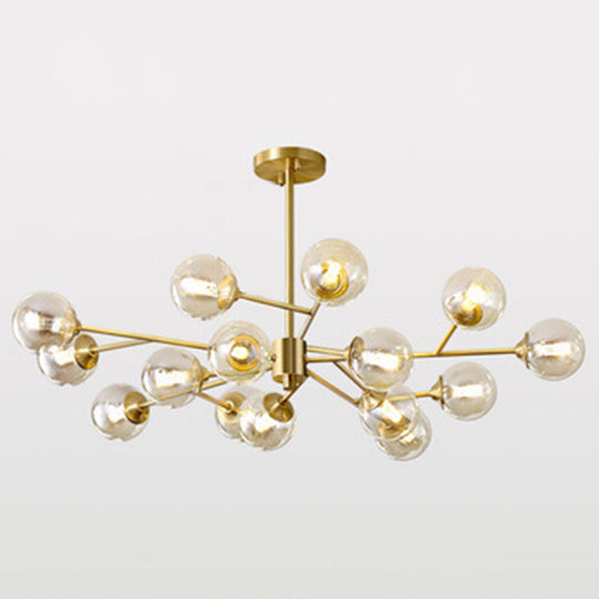 Modern Glass Globe Chandelier For Living Room - Elegant Suspension Lighting 15 / Gold