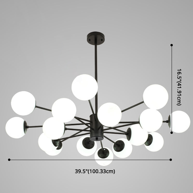 Contemporary Spherical Glass Chandelier Light For Living Room Ceiling
