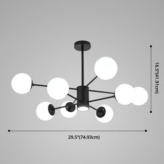 Contemporary Spherical Glass Chandelier Light For Living Room Ceiling