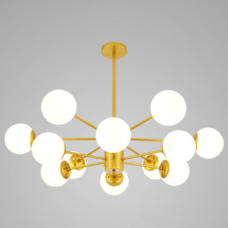 Contemporary Glass Chandelier Light For Living Room Ceiling 12 / Gold Without Spot