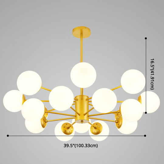 Contemporary Spherical Glass Chandelier Light For Living Room Ceiling