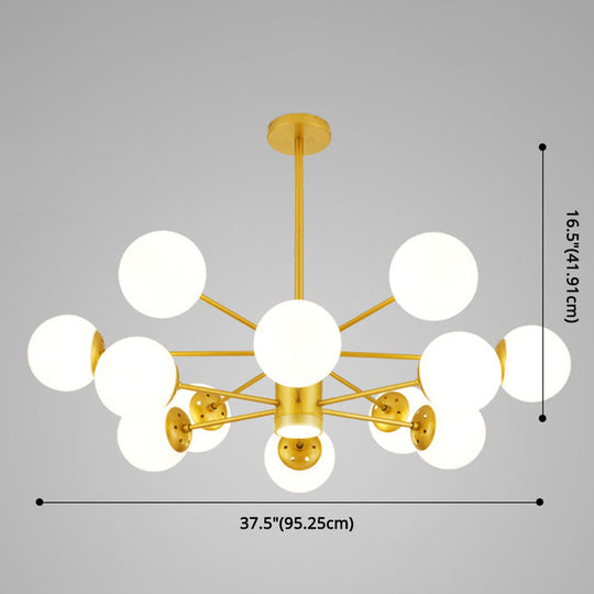 Contemporary Spherical Glass Chandelier Light For Living Room Ceiling