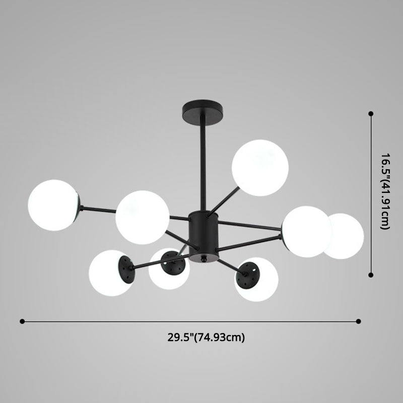 Contemporary Spherical Glass Chandelier Light For Living Room Ceiling