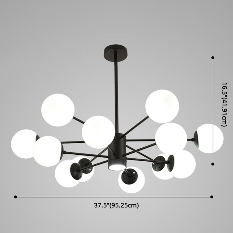 Contemporary Spherical Glass Chandelier Light For Living Room Ceiling
