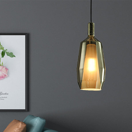 Modern Green Glass Tulip Pendant Light For Dining Room - Single Head Hanging Lamp Kit