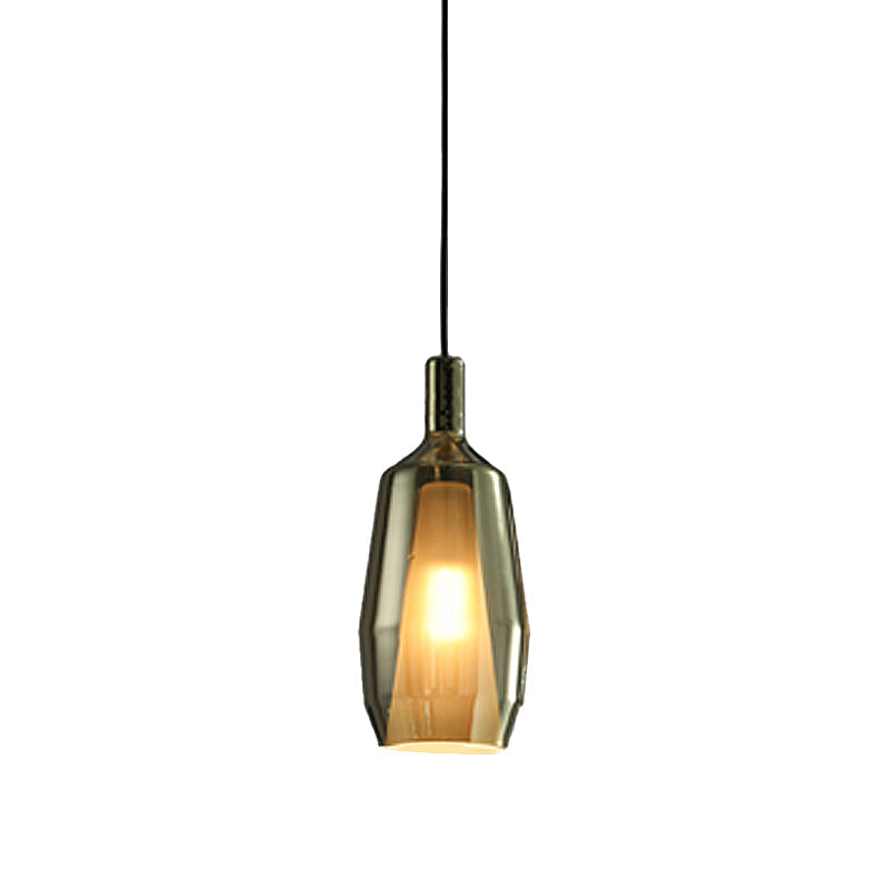 Modern Green Glass Tulip Pendant Light For Dining Room - Single Head Hanging Lamp Kit
