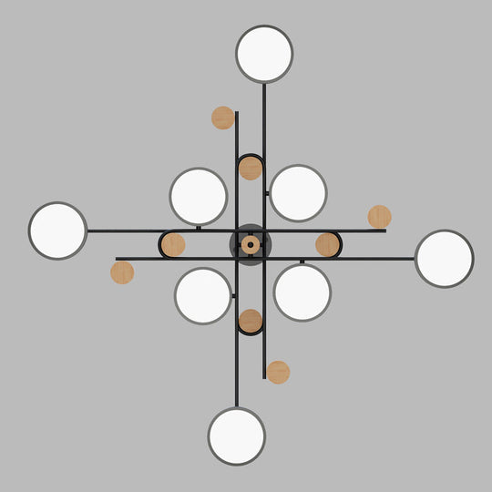 Modern Metallic Pendant Light With Layered Branching Chandelier Design For Living Room