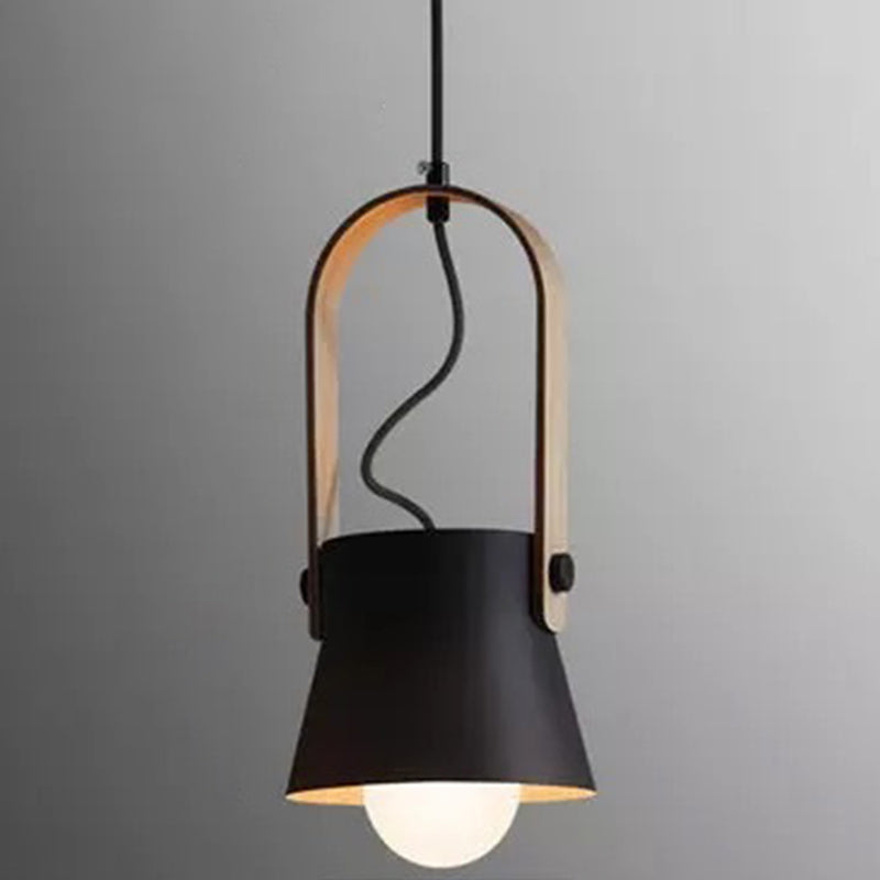 Nordic Style 1-Light Pendant Lamp - Upside Down Trifle Design For Modern Metal Restaurants Black /