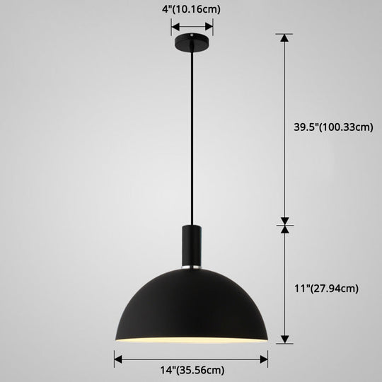 Nordic Style Metal Hemispherical Pendant Lamp - | Restaurant Ceiling Light 1