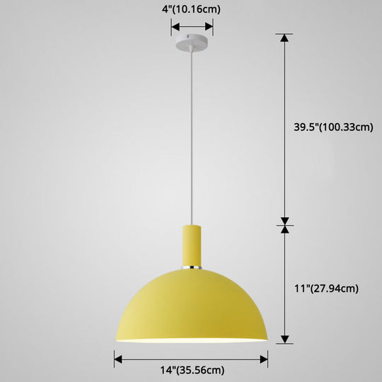 Nordic Style Metal Hemispherical Pendant Lamp - | Restaurant Ceiling Light 1