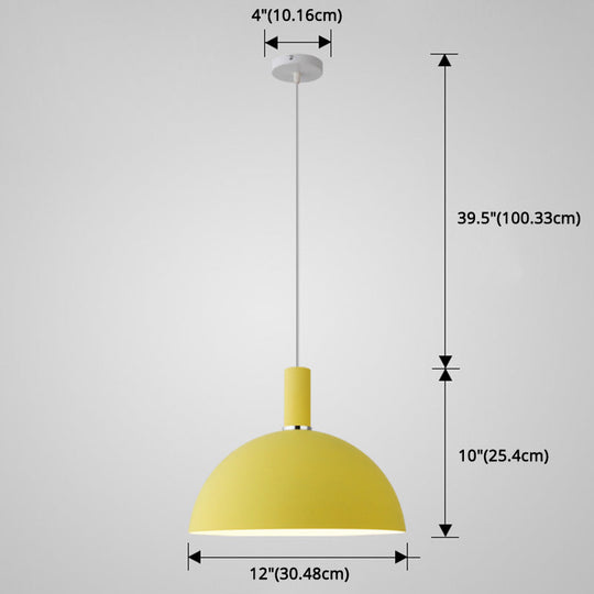 Nordic Style Metal Hemispherical Pendant Lamp - | Restaurant Ceiling Light 1