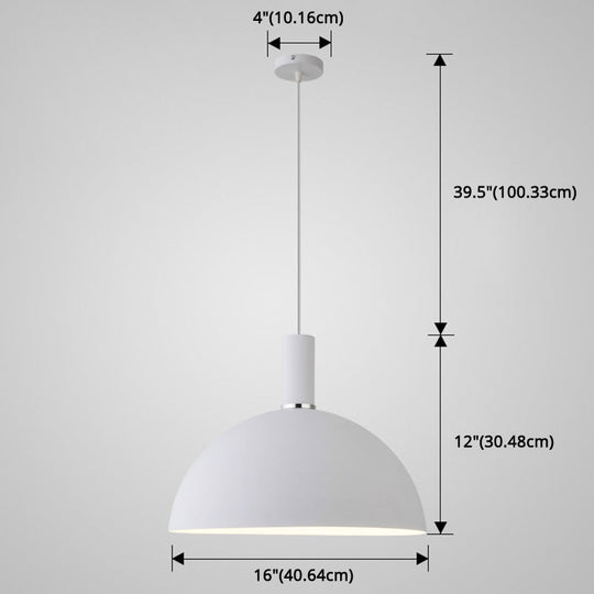 Nordic Style Metal Hemispherical Pendant Lamp - | Restaurant Ceiling Light 1