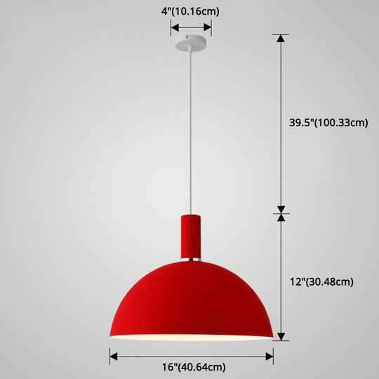 Nordic Style Metal Hemispherical Pendant Lamp - | Restaurant Ceiling Light 1