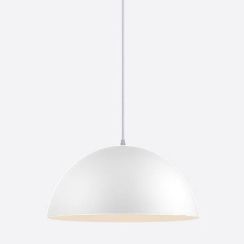 Dome Restaurant Pendant Light Modern Metal Design Hanging Ceiling With 1 White / 12