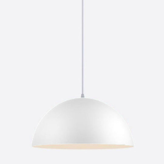 Dome Restaurant Pendant Light Modern Metal Design Hanging Ceiling With 1 White / 12