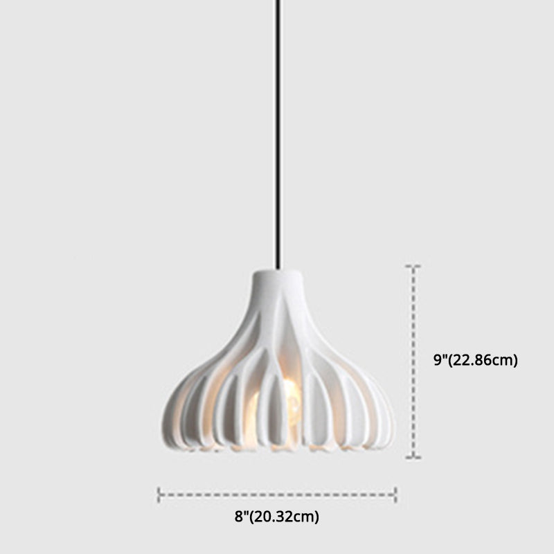 Modern Nordic Resin Pendant Lamp With Coral Line Shade - 1-Light Hanging Fixture For Dining Room
