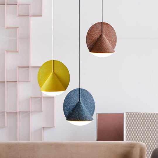 Nordic Modern 1-Light Round Shade Pendant Lamp For Living Room