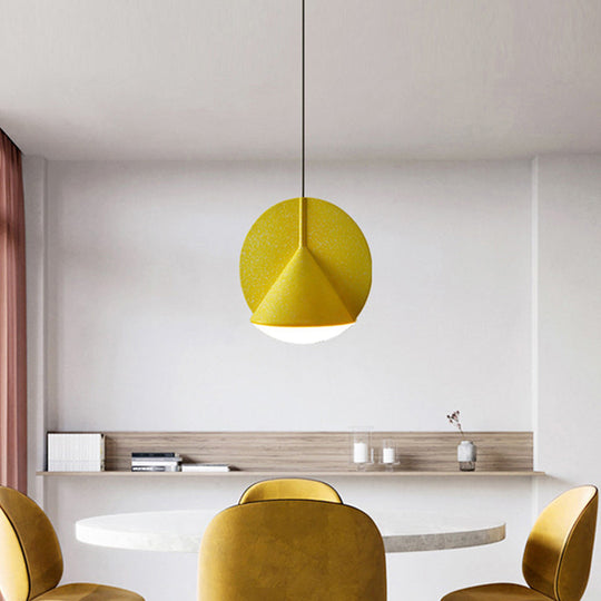 Nordic Modern Resin Pendant Lamp - 1-Light Round Shade Ideal For Living Room