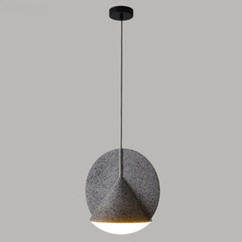 Nordic Modern Resin Pendant Lamp - 1-Light Round Shade Ideal For Living Room Grey / White