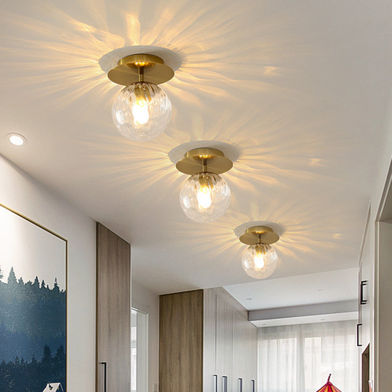 Ultra - Contemporary Prismatic Glass Flush Mount Ceiling Light For Hallway