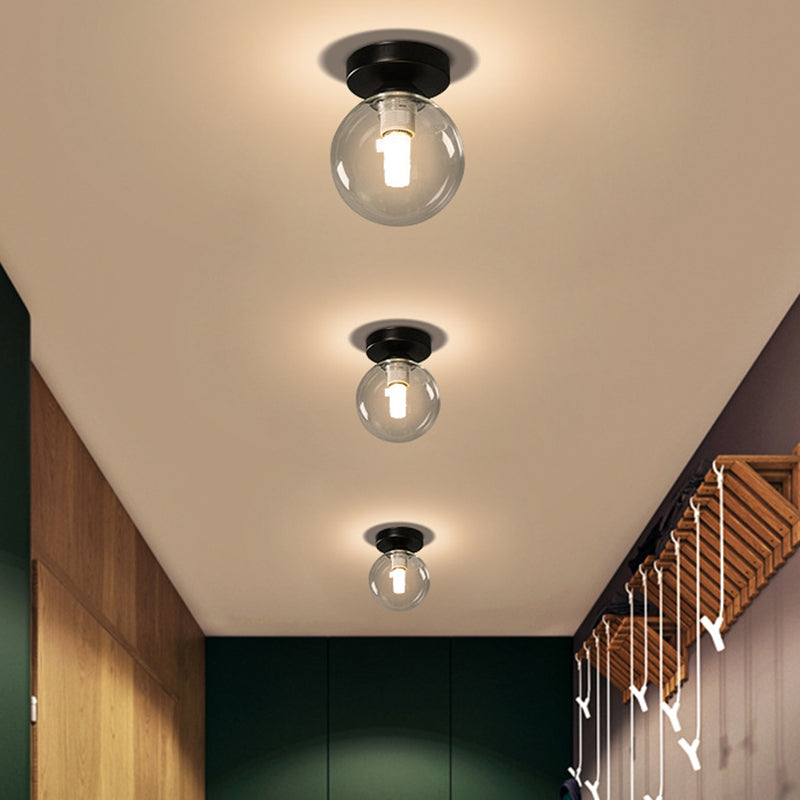 Modernist Glass Ceiling Flush Mount Light Fixture For Hallway