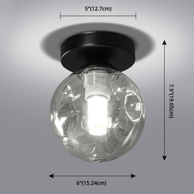Modernist Glass Ceiling Flush Mount Light Fixture For Hallway
