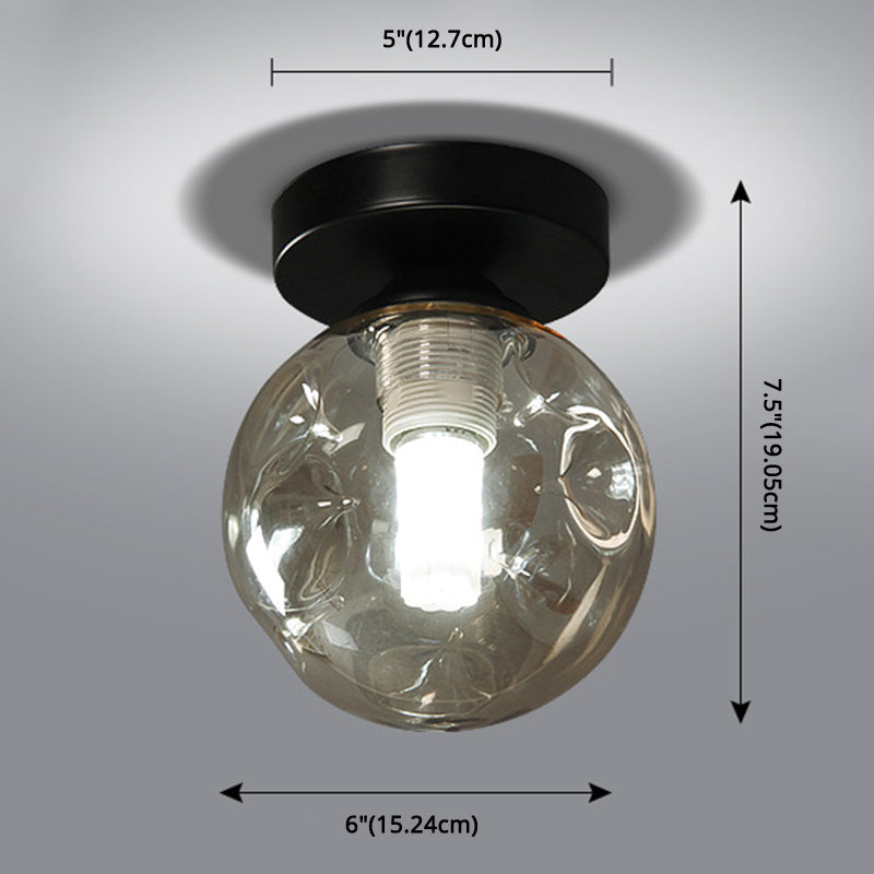 Modernist Glass Ceiling Flush Mount Light Fixture For Hallway