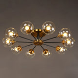 Ultra-Contemporary Sputnik Stained Glass Ceiling Light For Bedroom 10 / Clear