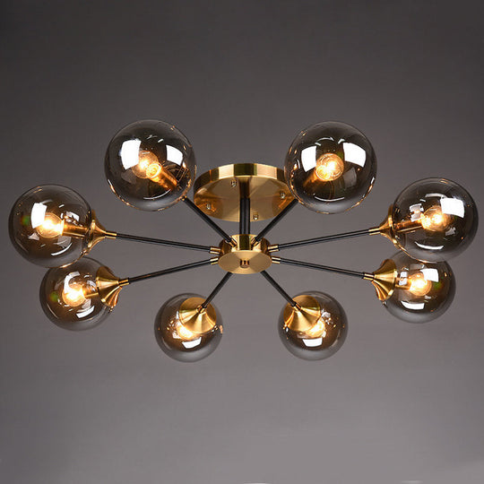 Ultra - Contemporary Sputnik Stained Glass Ceiling Light For Bedroom