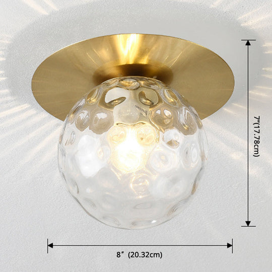 Contemporary Frosted Glass Sphere Semi Flush Chandelier: Stylish Ceiling Mount Light For Hallways