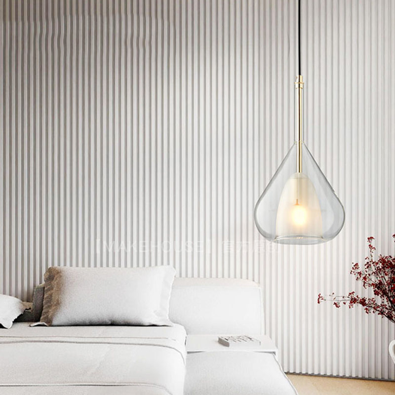 Modern Glass Teardrop Pendant Lamp For Living Room