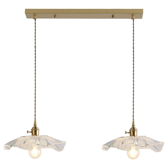 Vintage Industrial Pendant Lamp - Flower Shape Shade With Clear Glass 2 /