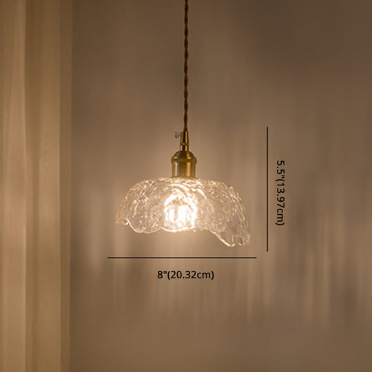 Clear Glass Retro Industrial Pendant Light For Kitchen - 1-Light Ceiling