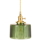 Wavy Glass Pendant Light - Vintage Industrial 1 Hanging Lamp