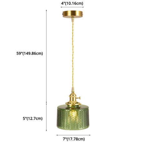 Wavy Glass Pendant Light - Vintage Industrial 1 Hanging Lamp