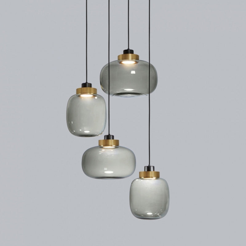 Hand Blown Glass Mason Jar Pendant Light With Modern Design