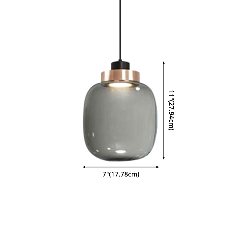 Hand Blown Glass Mason Jar Pendant Light With Modern Design