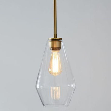 Modern Minimalist Glass Pendant Light For Dining Room - 1-Light Hanging Lamp Clear / 7