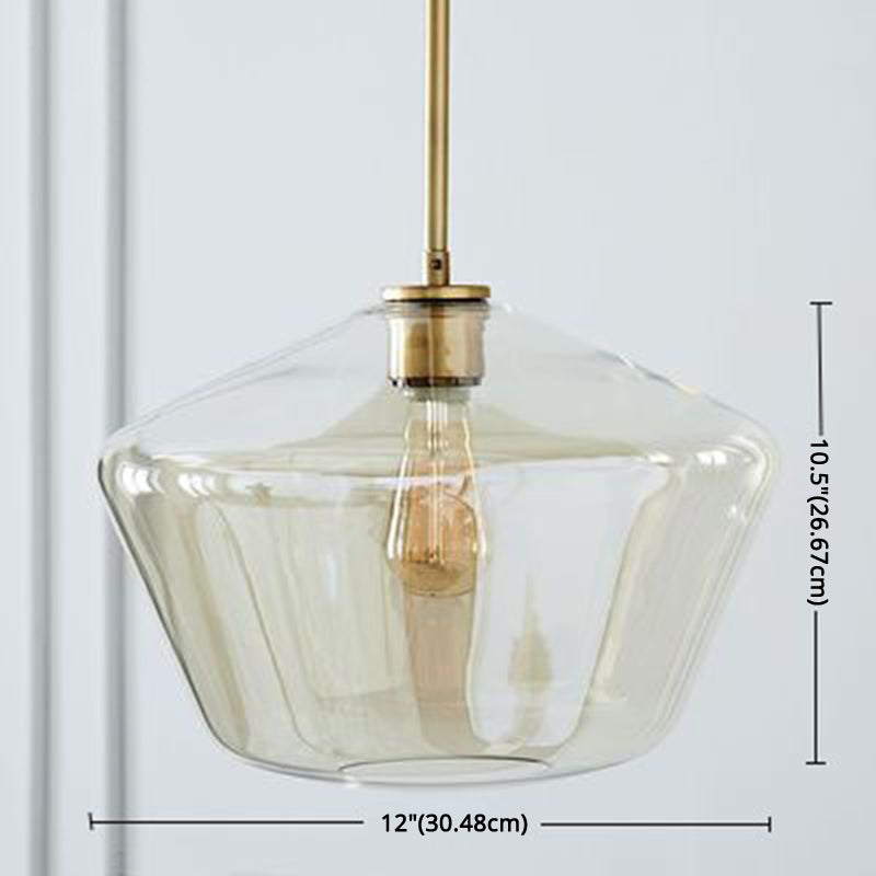 Modern Minimalist Glass Pendant Light - Stylish Dining Room Hanging Lamp