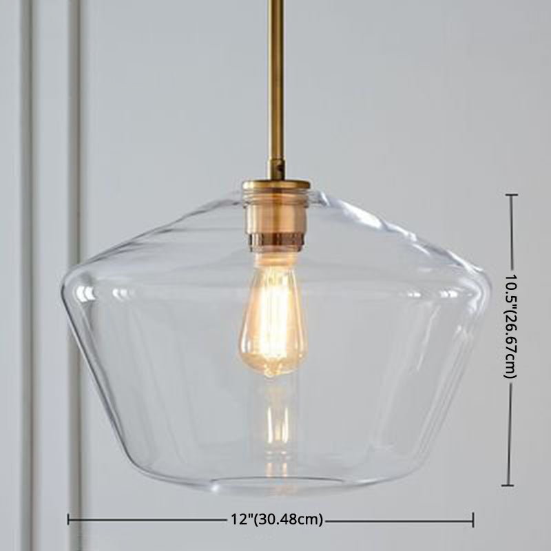 Modern Minimalist Glass Pendant Light For Dining Room - 1-Light Hanging Lamp