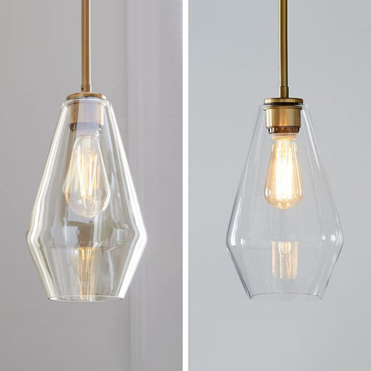 Modern Minimalist Glass Pendant Light For Dining Room - 1-Light Hanging Lamp