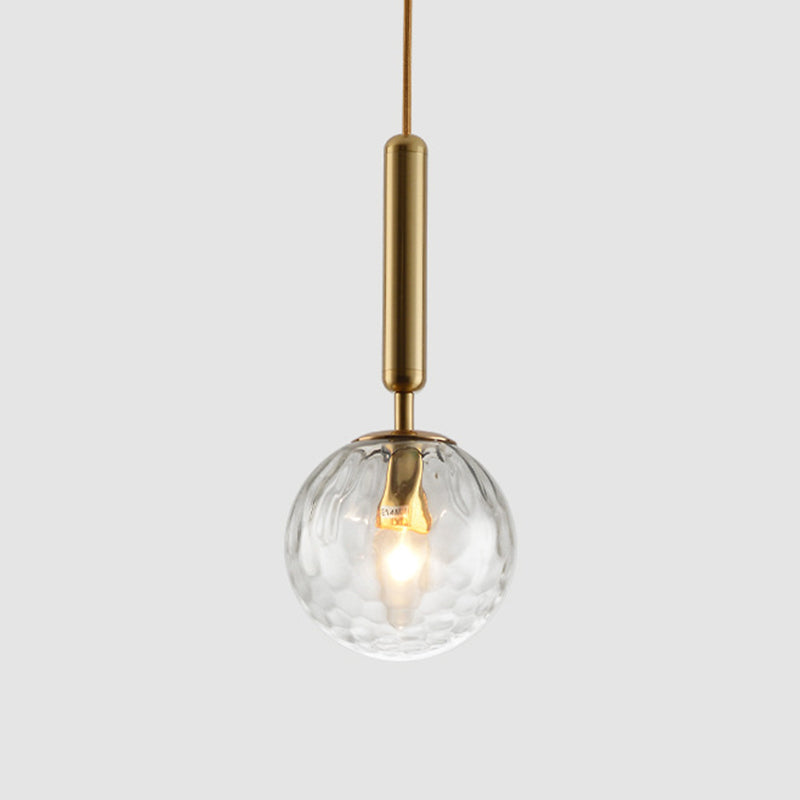 Mid-Century Hanging Glass Lamp With Globe Design - 1 Light Pendant For Bedroom