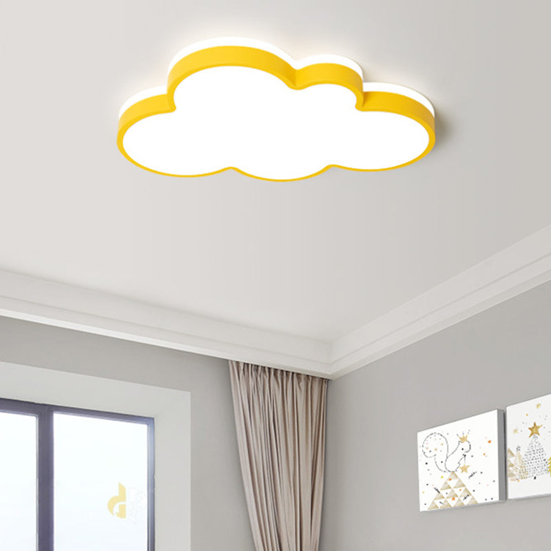 Cloud Flush Light Fixture - Minimalist Acrylic Mount Ceiling (1 Light) Yellow / 19.5 Warm