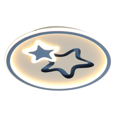 Contemporary Acrylic Star Flush Ceiling Light For Bedrooms