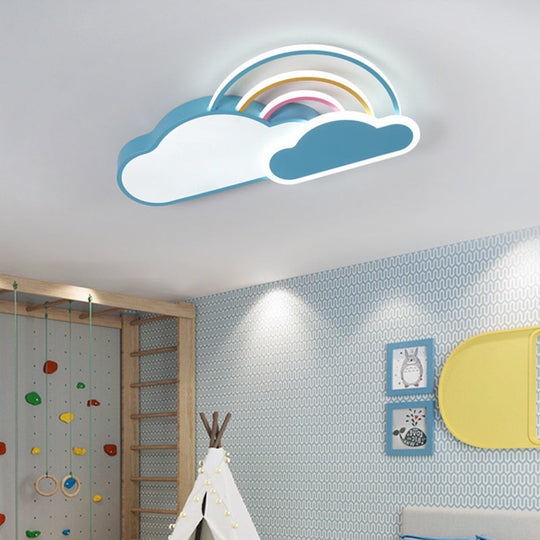 Contemporary Rainbow Flush Ceiling Light For Your Bedroom - Acrylic Fixture Blue / 20.5 Third Gear