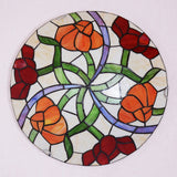Tiffany-Style Multicolored Stained Glass Flower Flush Mount Ceiling Light Fixture