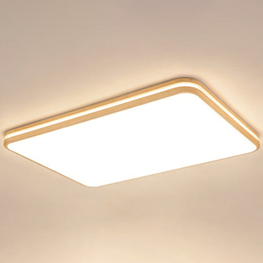 Ultra - Contemporary Integrated Led Semi Flush Ceiling Mount Chandelier For Bedroom Wood / 23.5’